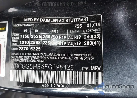 2014 Mercedes-Benz Glk 350 from USA, damaged, VIN WDCGG5HB6EG295420
